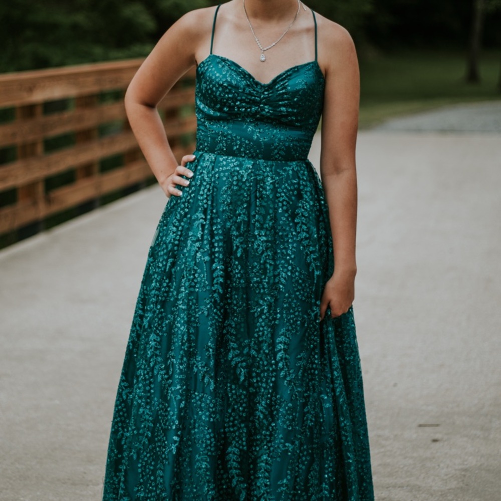 Elegant Teal/Green Prom Dress